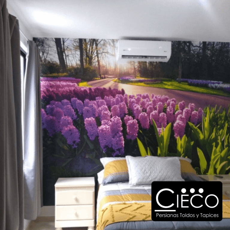 fotomuro flores en habitación